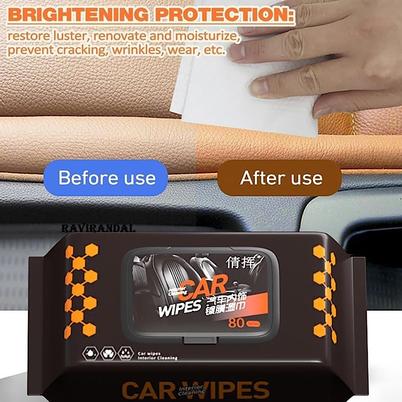 دستمال مرطوب مخصوص کفش و خودرو بسته 80 عددی