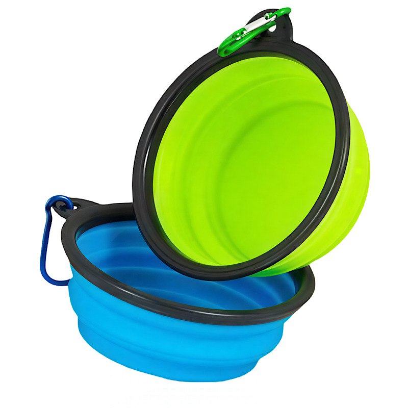 ظرف سیلیکونی تاشو آب و غذای مسافرتی حیوانات 350 میلی لیتری