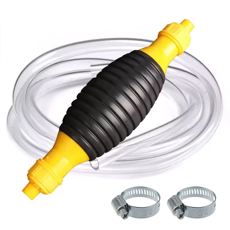 پمپ دستی بنزین و مایعات به همراه شلنگ و 2 بست فلزی